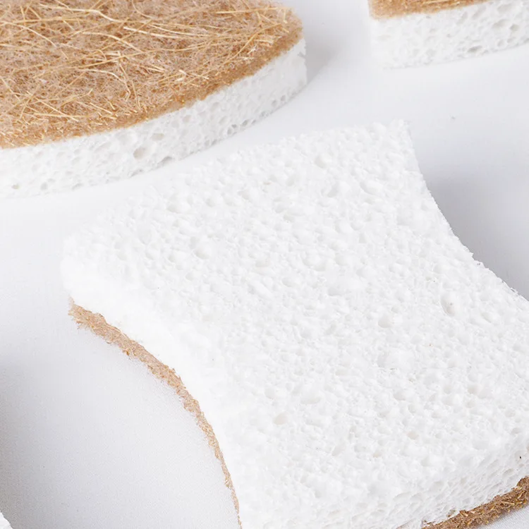 8 / 12 Pack Biodegradable Kitchen Sponge Compostable Cellulose Coconut Walnut Scrubber Sponge Dish Washing Cleaning Sponges