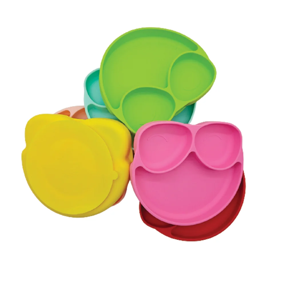 Silicone Grip Dish Babt Irregular Cute Frog Placemat Baby Silicon Children Plates Set Silica Child Plate Mat
