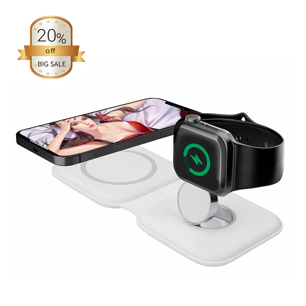 
Прямая поставка, 2 в 1, магнитное Беспроводное зарядное устройство, быстрое двойное зарядное устройство, фантастическое Беспроводное зарядное устройство 10 Вт, магнитное зарядное устройство 