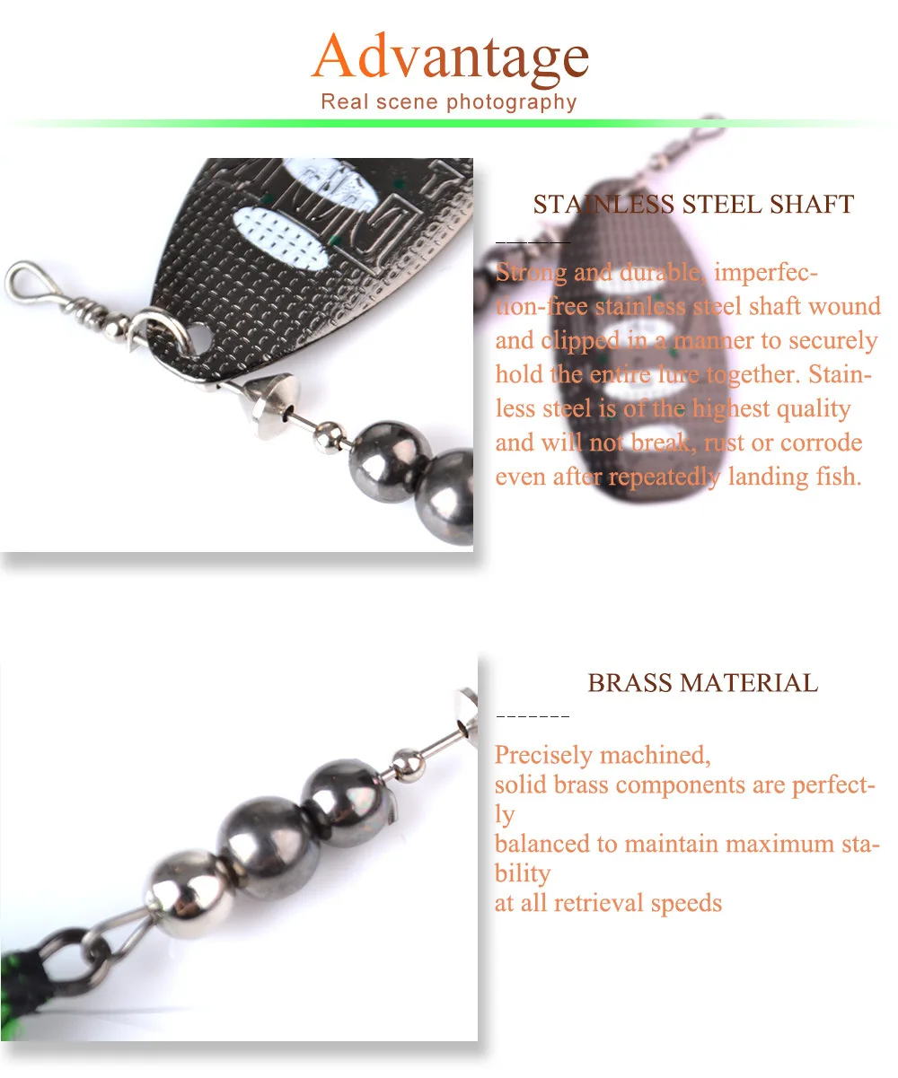 Compound Spinning Sequin  Lures with Triple Anchor Hooks Bionic Hard Baits Wholesale Hair Bait Metal Lures