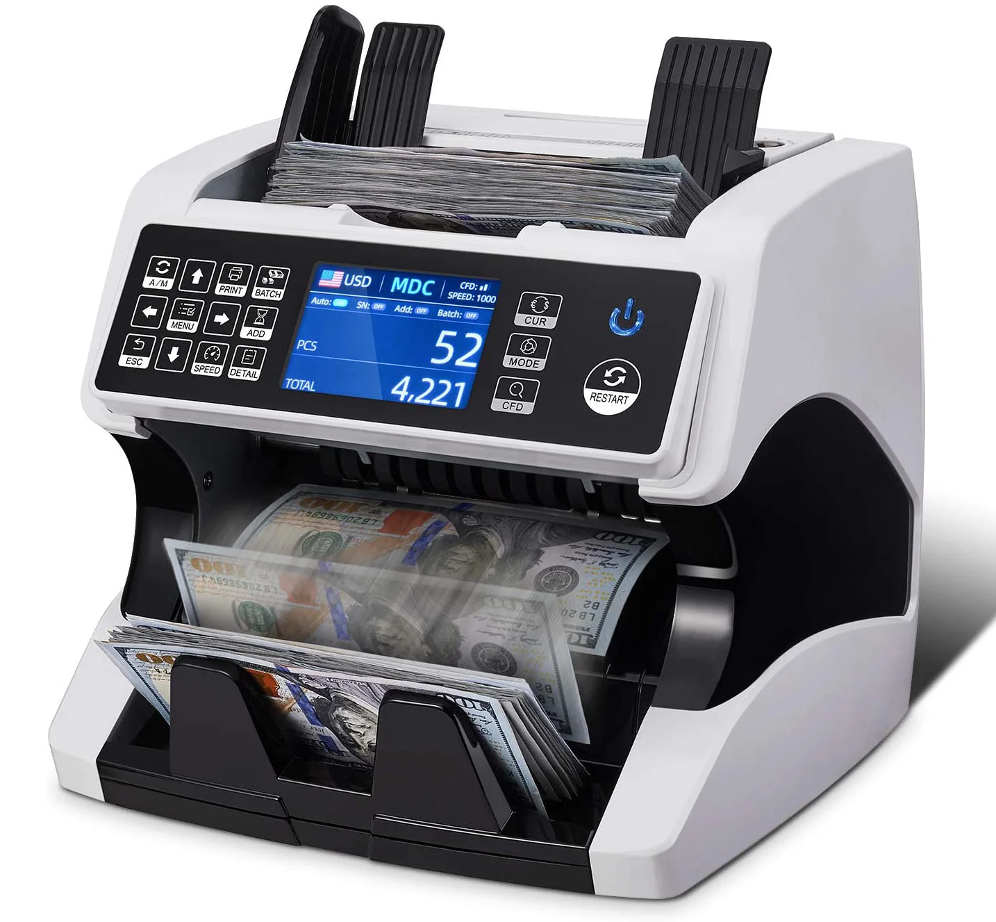 AL-920 Money Counting Machine Bill Counter White Body Mix value counting