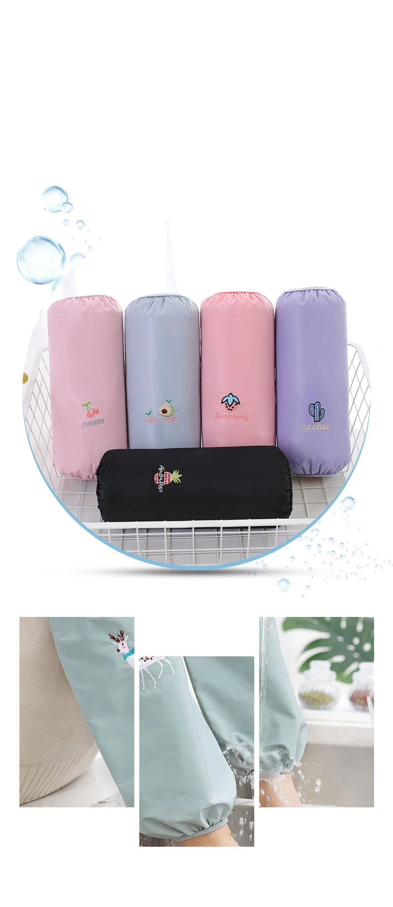 Waterproof Kitchen Arm Sleeves, Arm Sleeves for Men and Women Work, 2 Pairs Over sleeves Covers for Household Washing Cleaning