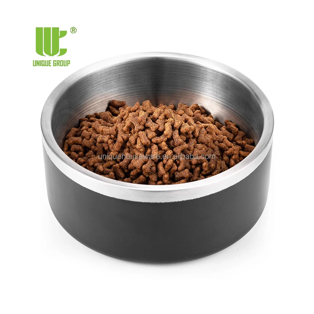 Unique Group 32oz Stainless Steel Double-Wall Dog Pet Feeding Bowl Cat Bowl for Food and Water