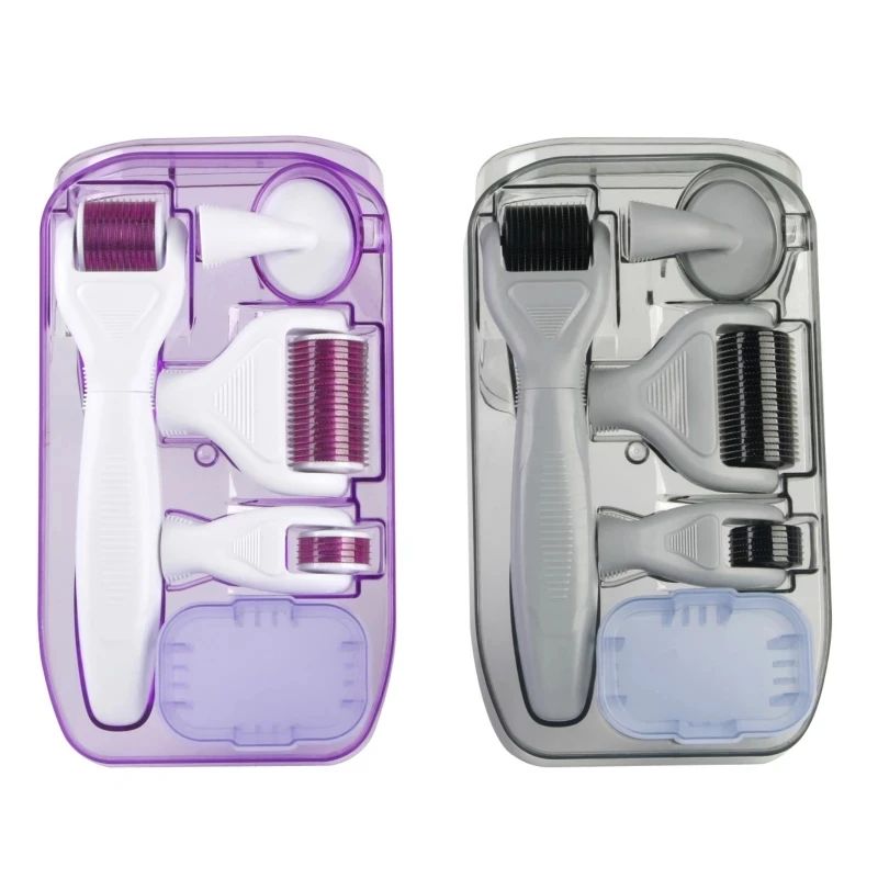
Home Use Ce Certified Buy Stainless Titanium Microneedle DRS Dermaroller Skin Care Hair Face 6 in 1 Derma Roller Kit 