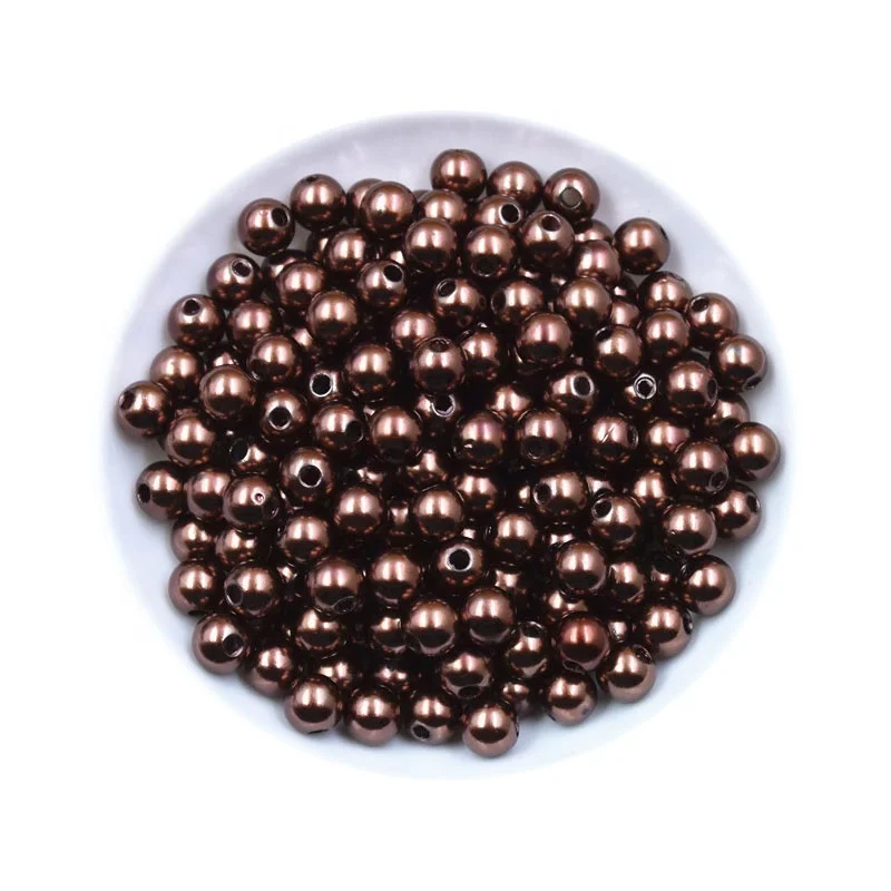 Wholesale Jewelry Accessories Craft DIY Faux Imitation Loose ABS Plastic Pearl 40 Colors With 1 Hole For Costumes Decoration