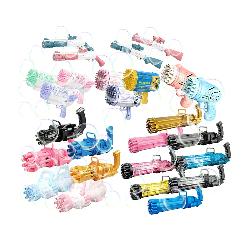 Оптовая продажа летняя Автоматическая пузырчатая машина Базука всех типов для приготовления пузырей 60 отверстий пистолет-Базука