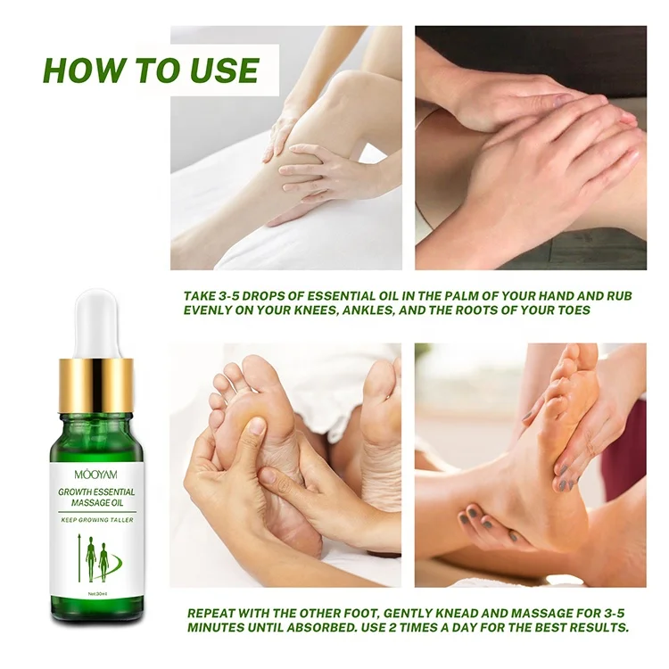 Natural Organic Body Bone Growth Essential Oil Taller Foot Massage Grow Up Effective Height Increasing Height Growth Oil