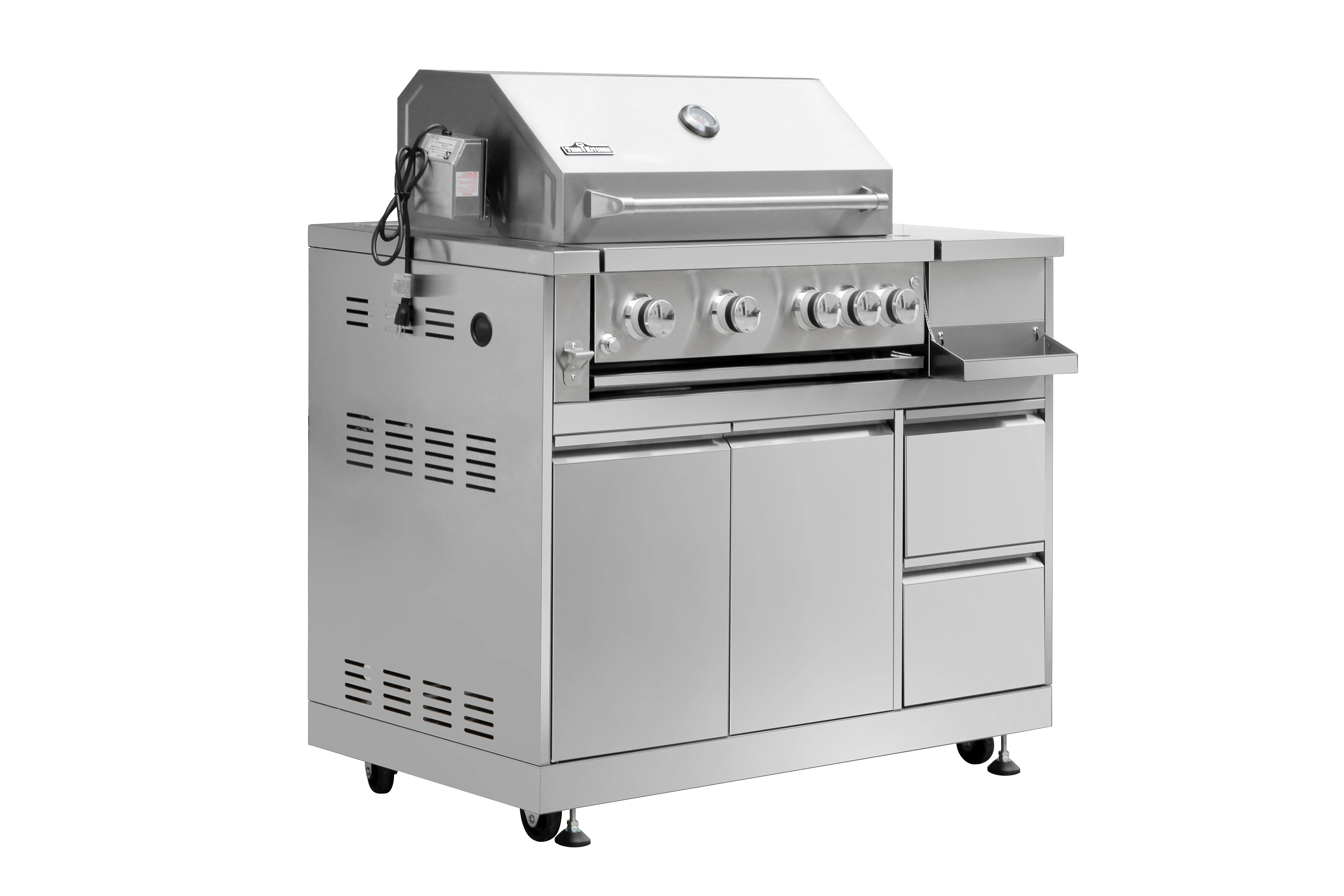 Hyxion outdoor kitchen 7pc with pizza oven BBQ grill
