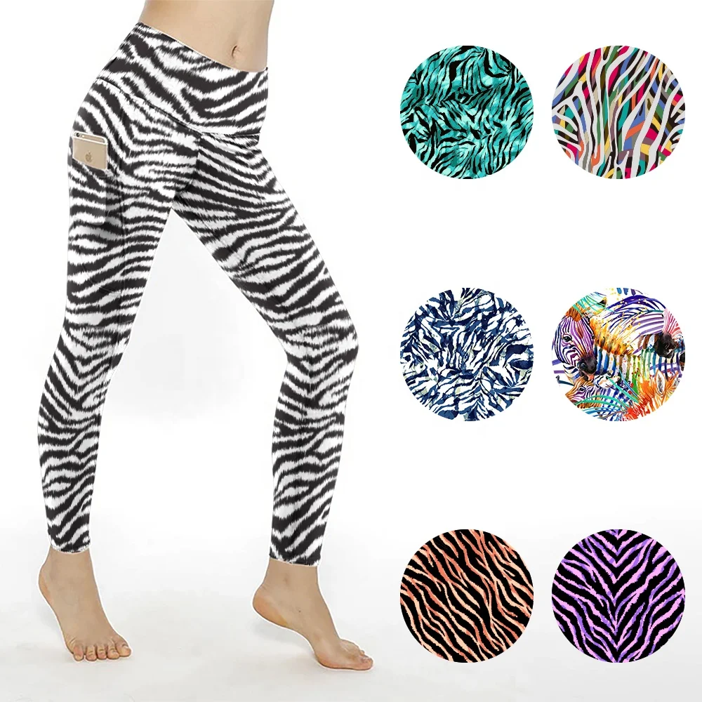 2022 New High Waist Animal Zebra Leopard Printing Seamless Leggings Butt Lift Yoga Tights Yoga Women Gym Workout Pants