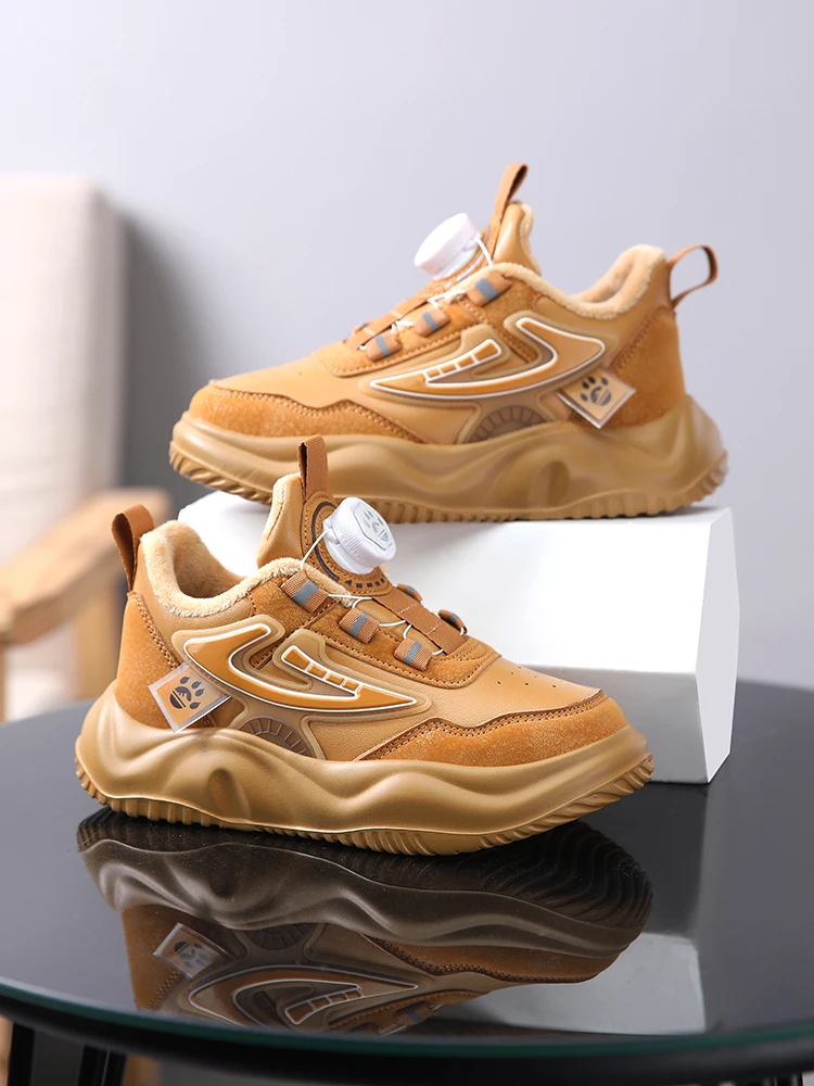 Wholesale High Quality Kids Winter Warm Plush Sneakers Boys Sneakers Girls Shoes  Anti-slip  Fashion Casual Shoes For Children