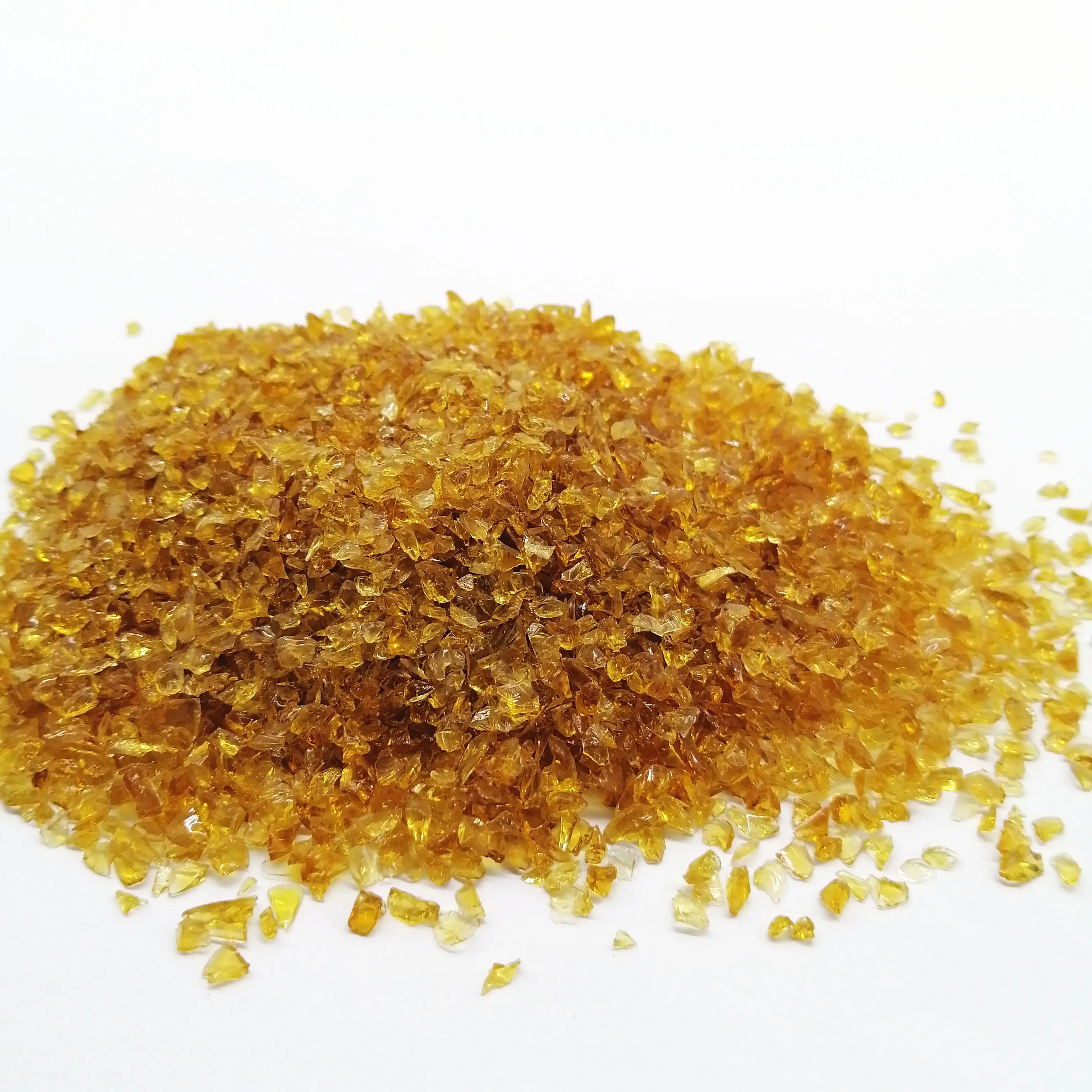 Hot sale manufacturer amber 1-3mm aggregate broken crushed glass chips used for terrazzo floor and tile