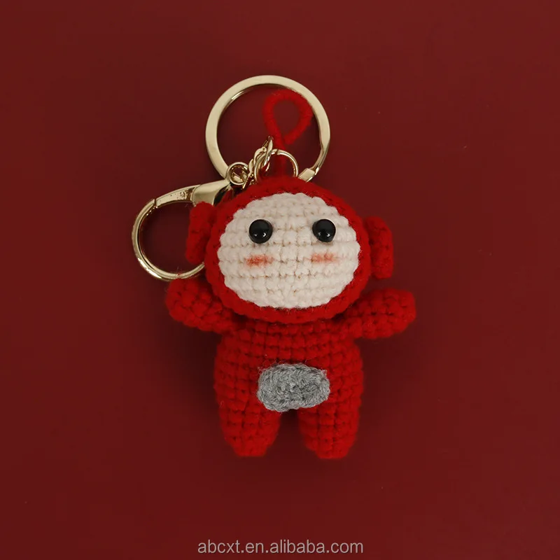 Wholesale Handmade Colorful Cute Crochet Cartoon Baby Doll Knitted Dolls Crochet Hanging Decor Pendant Keychain