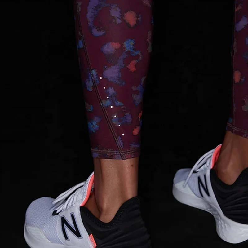 High Impact Custom Workout womens tight Wholesale Reflective Pattern Leggings Recycled Polyester Yoga Pants for Women