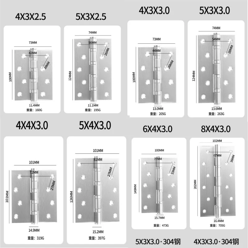 OLS-D42 201 304 Stainless Steel Flat Hinge Black Wooden Door  Hinge Flat Open 4 inch 5 inch 3 inch Window Hinge