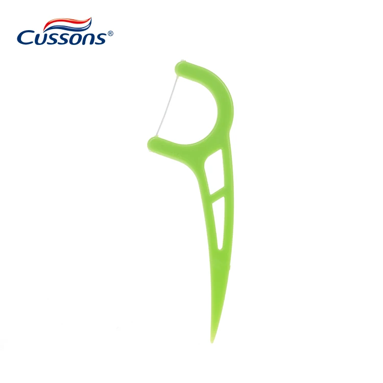 Cheap bulk bottled white plastic dental floss pick with long handle