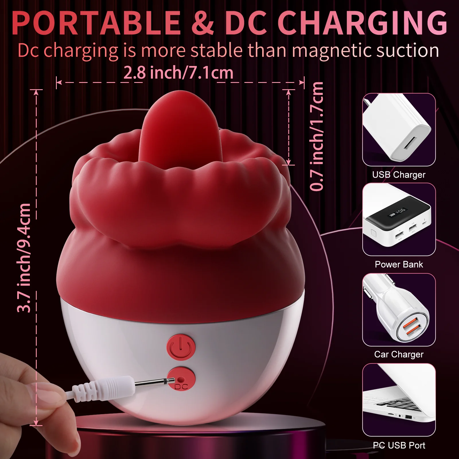 AAV Mouth Shaped 10 Vibrating Tongue Licking Nipple Clitoral Vibrator G-Spot Vibrators Adult Sex Toys for Women Couples Pleasure