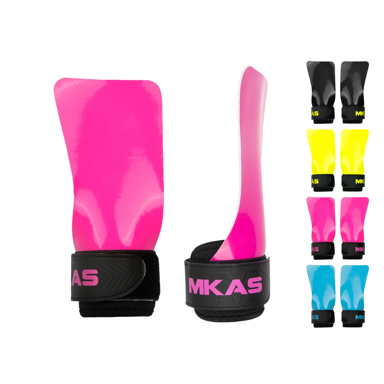MKAS Hot Selling Strength Training Gym Fitness Weightlifting Gloves Glossy Rubber Hypalon Powerlifting Cross Training Grips