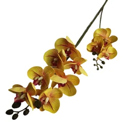 Faux Flower Plants 3D Printing 10 Heads White Orchid Artificial Phalaenopsis Butterfly Orchid