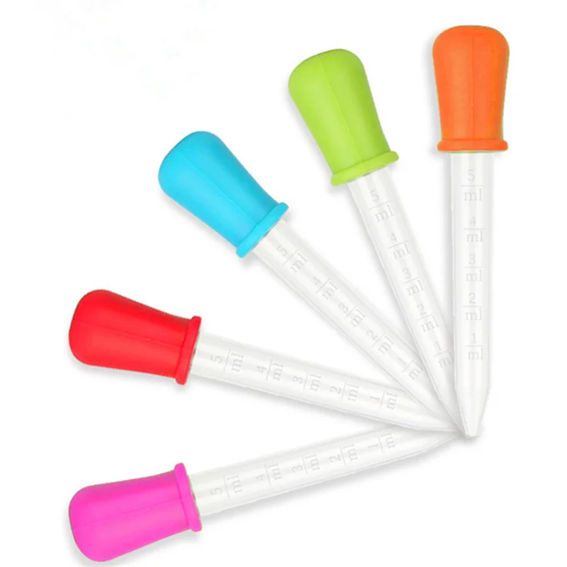5 ml Liquid Food Grade Rainbow Color Silicone Dropper free sample Plastic Pipette Dropper Stock fast delivery hot sale dropper