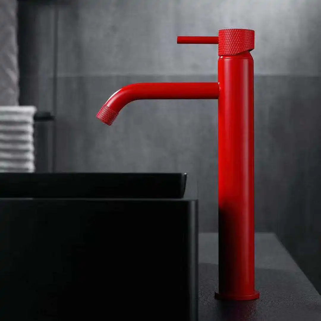 LOW MOQ Rose Gold Brass Single Handle Hot And Cold Water Bathroom Basin Tap