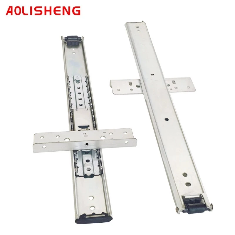 AOLISHENG TV cabinet slides Ball Bearing drawer slides Loads 30kg hidden cabinet door push-pull guide