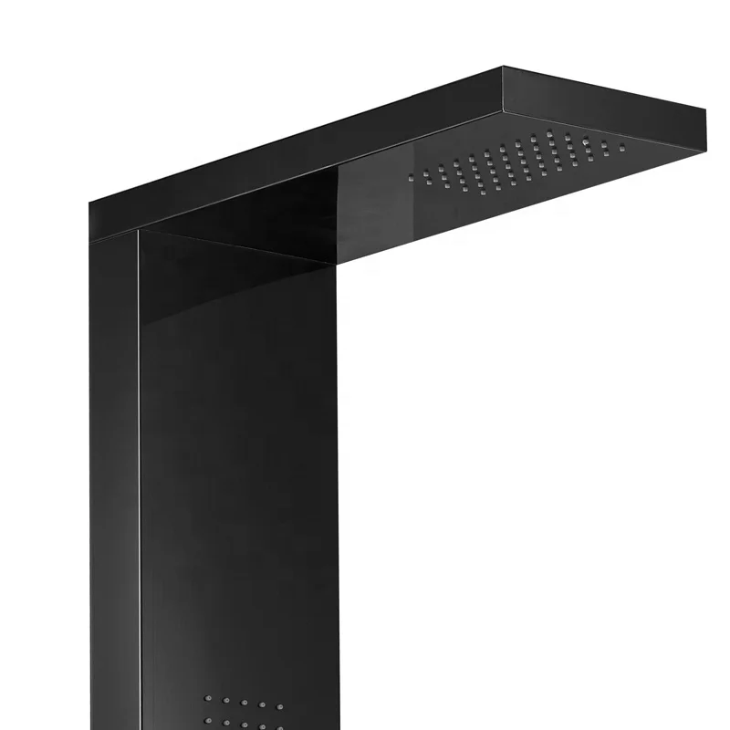 Rainfall Shower Panel Tower Stainless Steel Multi-Function System with Body Massage Jets Resort