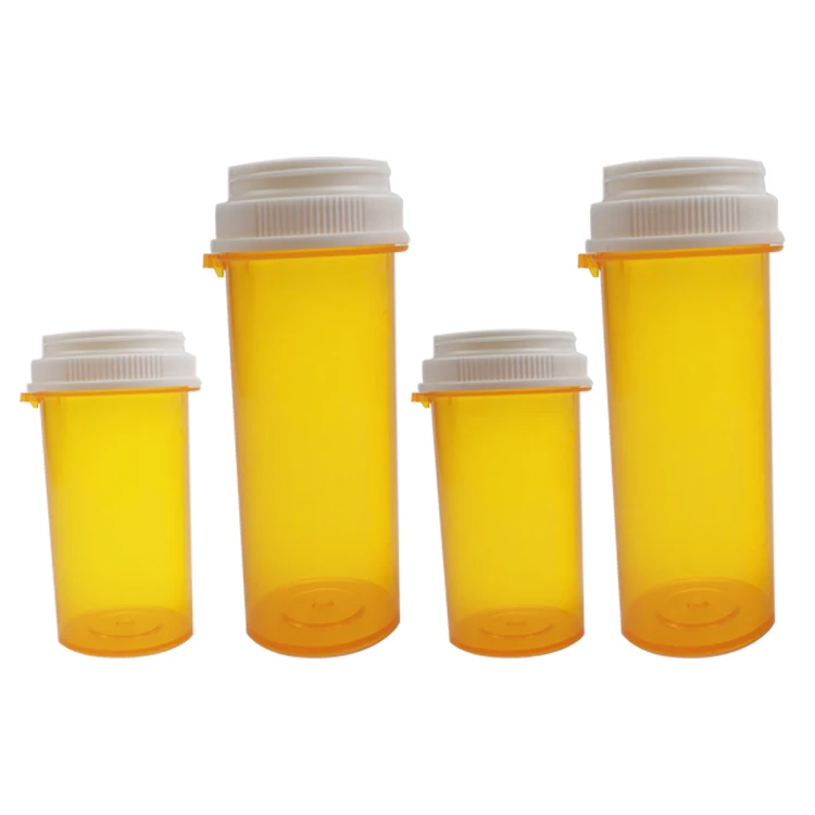Wholesale 20dr Reversible Hold Tab Down and Turn Medical Bottles Plastic Pill Vial
