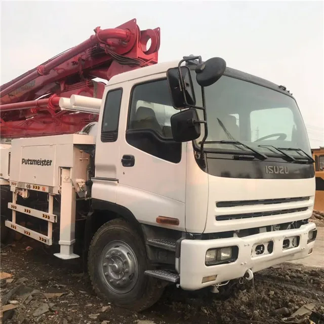 2011 37m used isuzu truck-mounted concrete pump 40 ton dumper truck made in Japan, china brand 37m concrete pump for sale