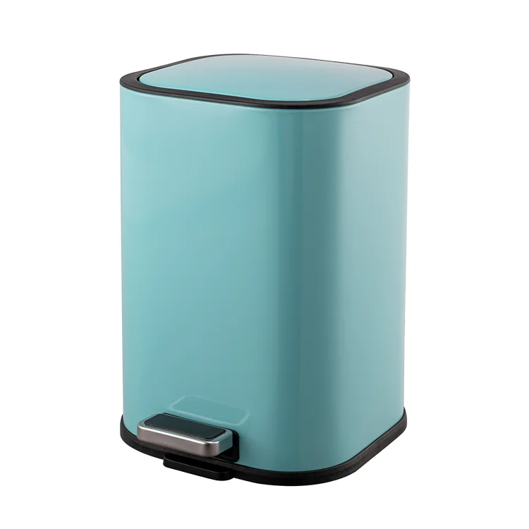 Metal Bathroom Trash Bin Foot Pedal 8L Trash Can Workshop Multi Function Stainless Steel Garbage Bin