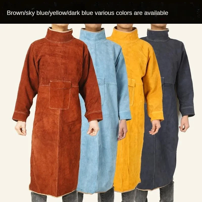 Industrial Welding Flame Proof Split Leather Welding Protective Jackets Work Wear