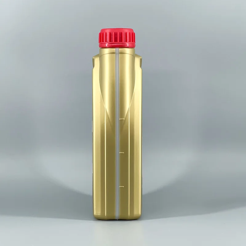 Wholesale Custom Logo Engine Oil Bottle Golden Empty HDPE 1L Gasoline Motor Oil Bottle
