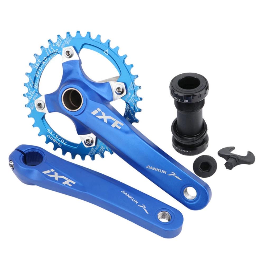 Mountain bike crankset aluminum alloy bicycle crank sprocket mountain bicycle crank crank fluted disc mtb bike parts