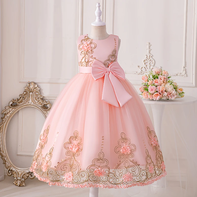 new bows party toddlers clothing princess teenagers ball gowns birthday summer children dress baby girls dresses