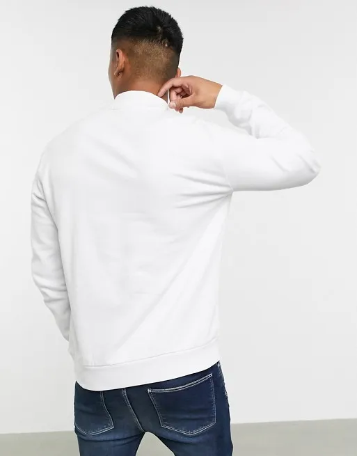 OEM Factory Custom Men High Quality Turtle Neck Plain Blank White Hoodies Sweatshirts