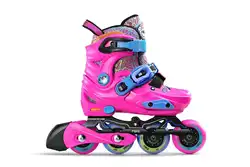 Adjustable inline roller skates shoes aluminum frame Pu wheels 4 wheels speed skates for kids