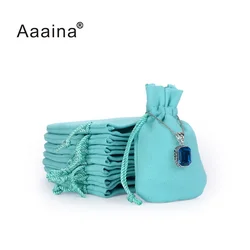 Wholesale stock earring custom packing bag velvet suede jewelry pouch
