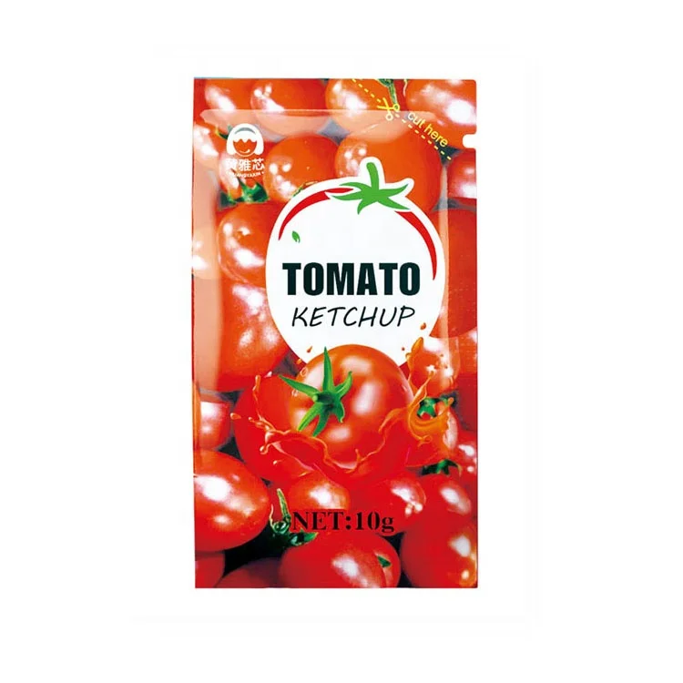 Factory Wholesale Ketchup Sauces Fried Bag Potatoes Dipping Tomato Sauce Hamburg Seasoning Condiment 10g Sachet Tomatoes Ketchup