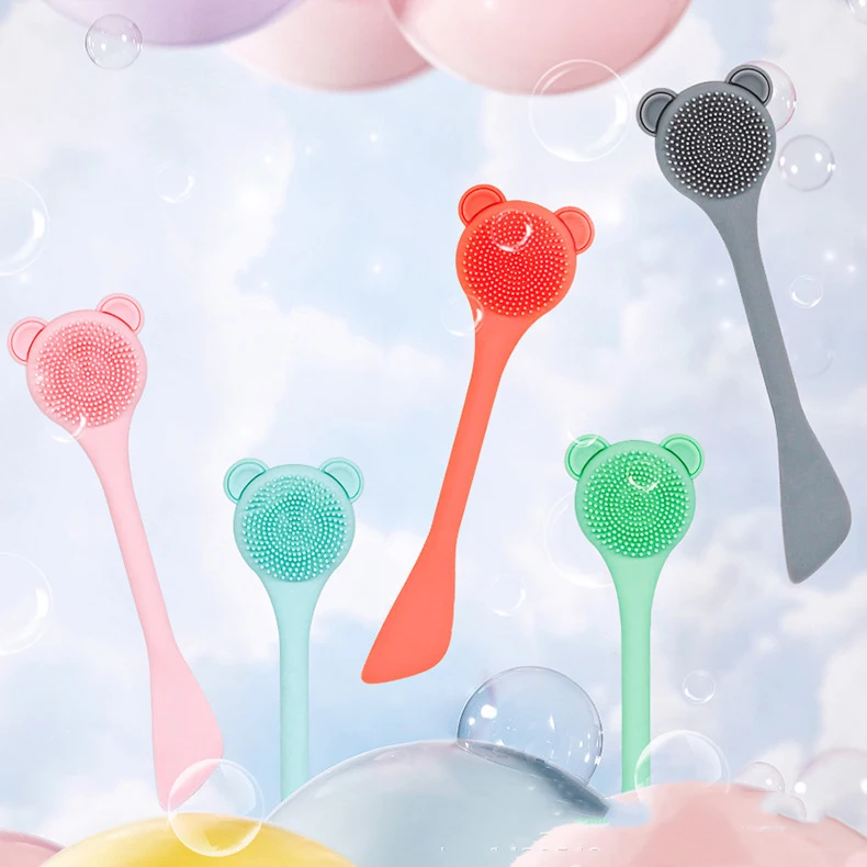 Wholesale Private Label Diy Face Mask Silicone Brush Facial Cream Cosmetic Cute Kitten Facemask Applicator