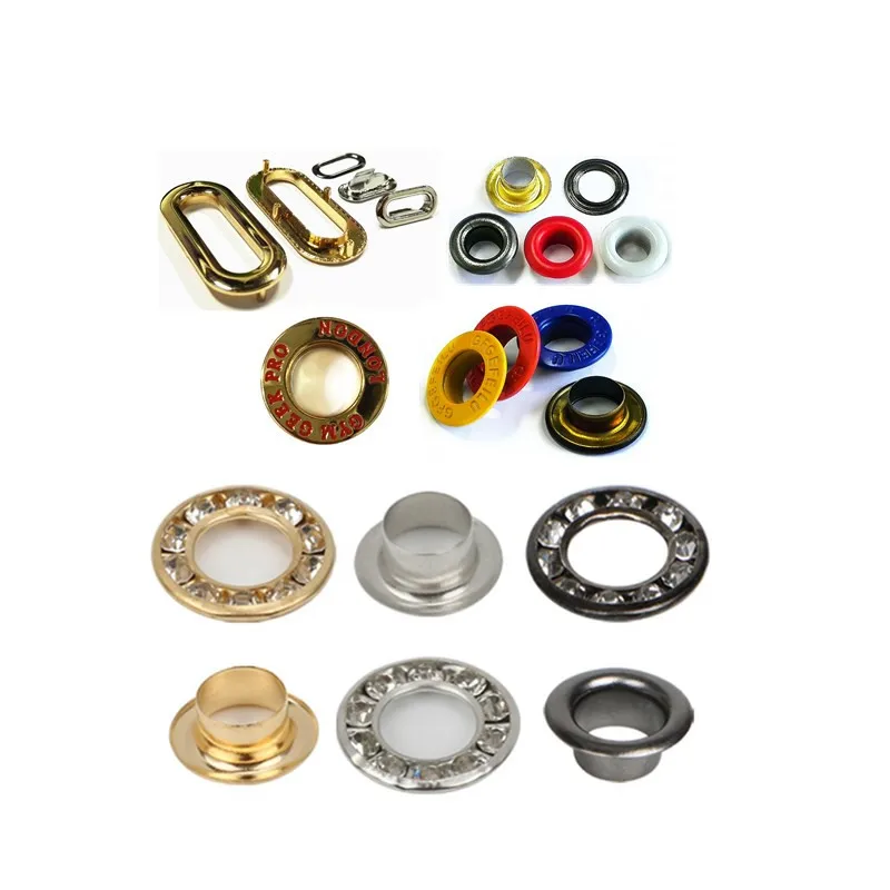 Custom colors eyelet garment shoe metal eyelets 5mm 6mm 12mm brass bags eyelets for surtains awning