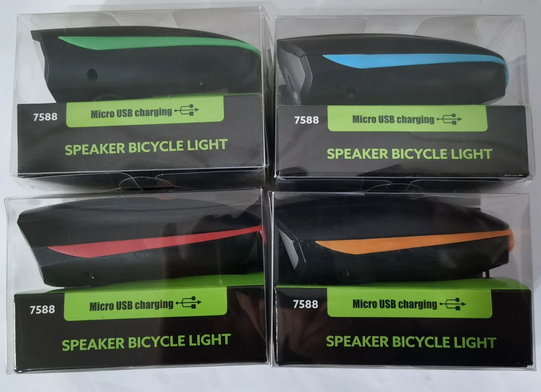 Bright USB Electric Bicycle Accessories Rechargeable Outdoor Front Led Light Set with speaker