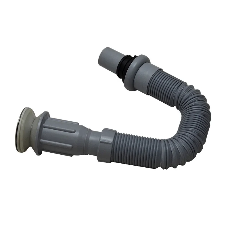 One-piece basin brushed flap telescopic integrated drainage pipe