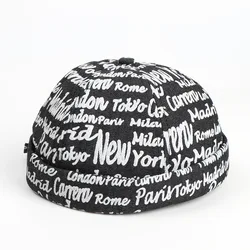 European and American new printed graffiti letters skullcap hat men street fashion hip hop watermelon round beanie hat