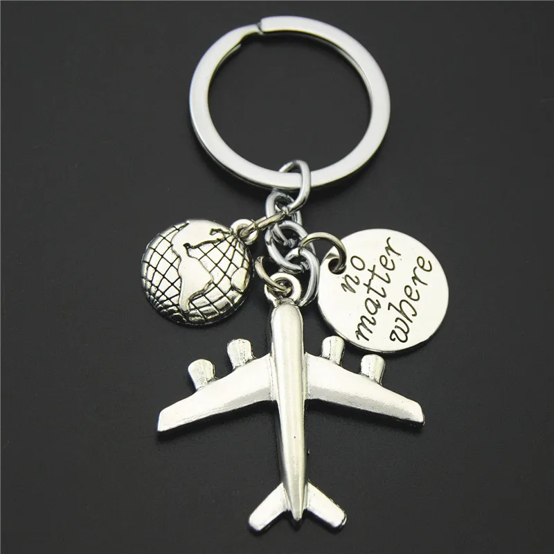 hot selling metal airplane key ring accessories no matter where airline traveling keychain
