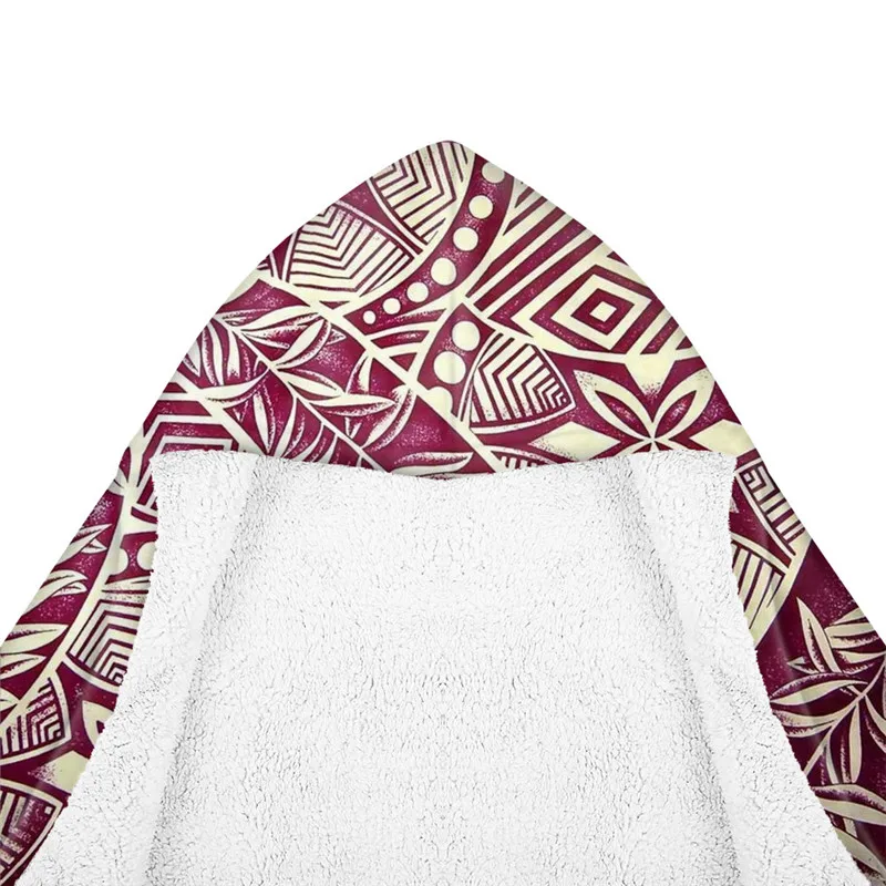 Polynesian Tribe Printing Custom Mantas Nordicas Blankets Manufacturers Hooded Winter Blanket