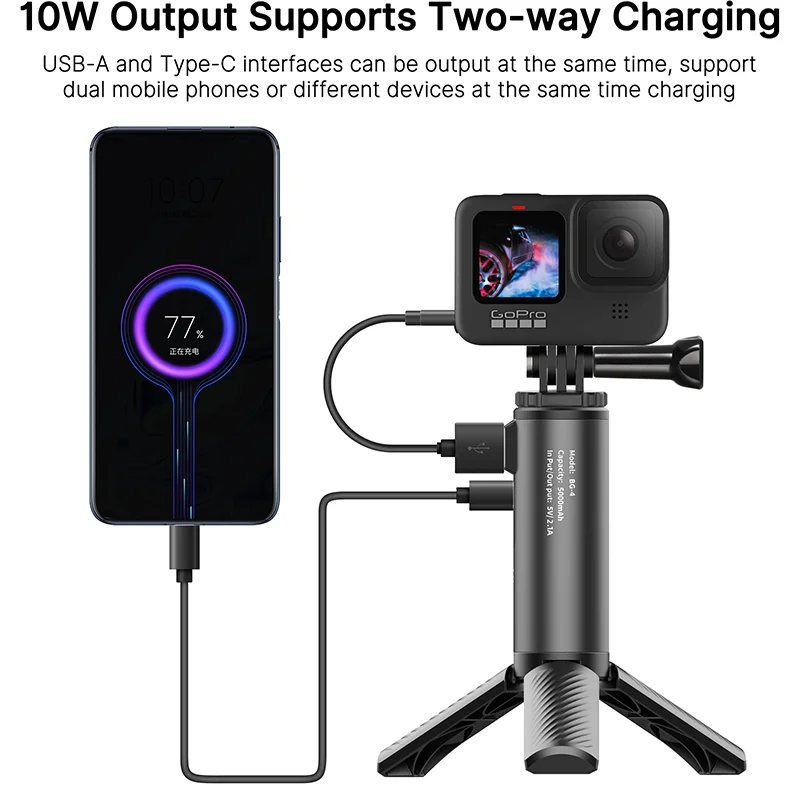 Ulanzi BG-4 Selfie Phone Holder Power Bank Grip For Smartphone Camera Usb-A /Type-C Dual Interface