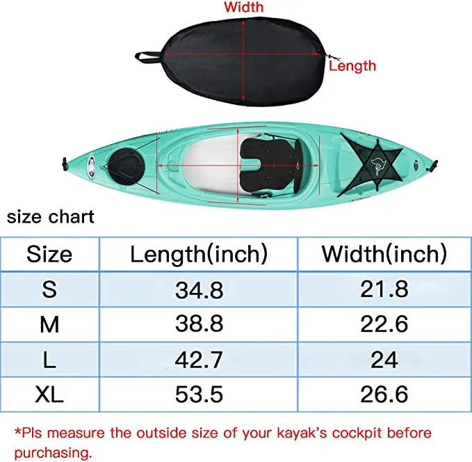 Customization Kayak Cockpit Cover Dust Sunblock Cover for Canoe Fishing Boat