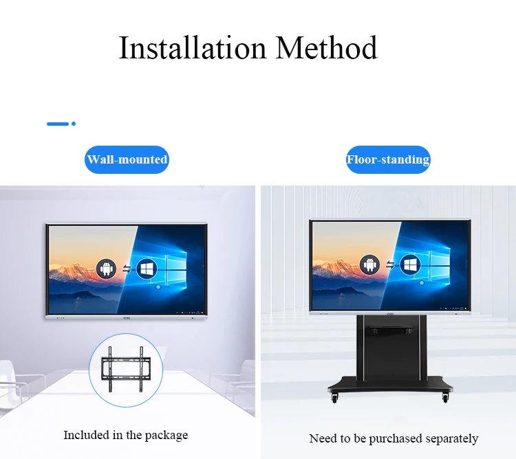 Education Solution FVASEE 98 Inch Interactive Whiteboard Touch Screen With Built-in 13MP Camera