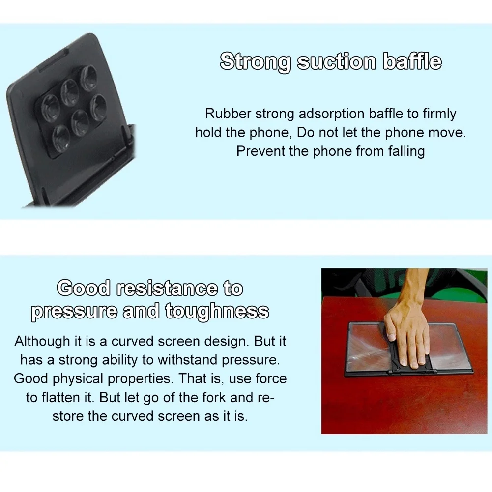 Portable Mobile Phone Curved HD Screen Amplifier 12inch Phone Screen Bracket Magnifier Tools for iPhone Samsung Xiaomi Phone