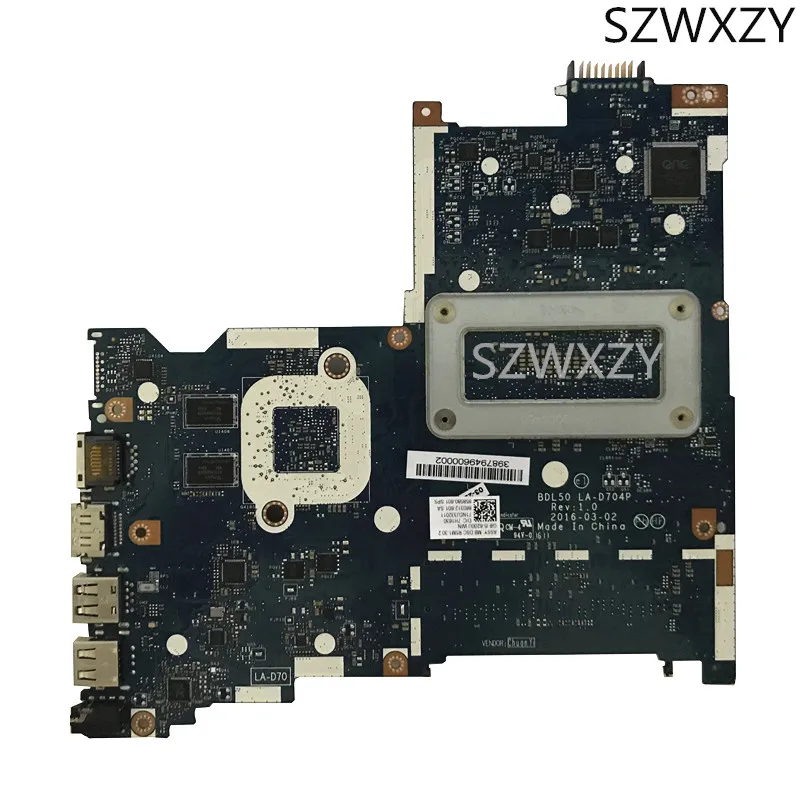 FOR HP 15-AY 115-AY028 Laptop Motherboard 854946-601 BDL50 LA-D704P With SR2EU I3-6100U DDR4 MainBoard 100% Tested Fast Ship