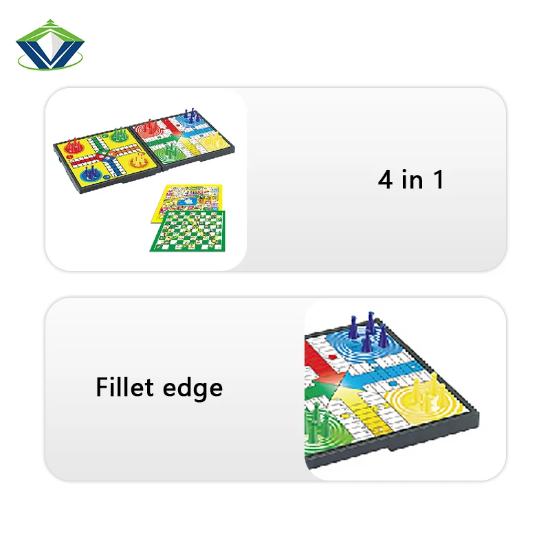 4 in 1 Plastic Ludo and Snakes and Ladders Board Games Set for Kids Adults